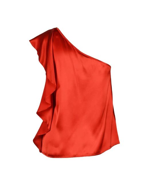 L'Autre Chose Overhemden ,Rood ,Zijden Blouse in het Red