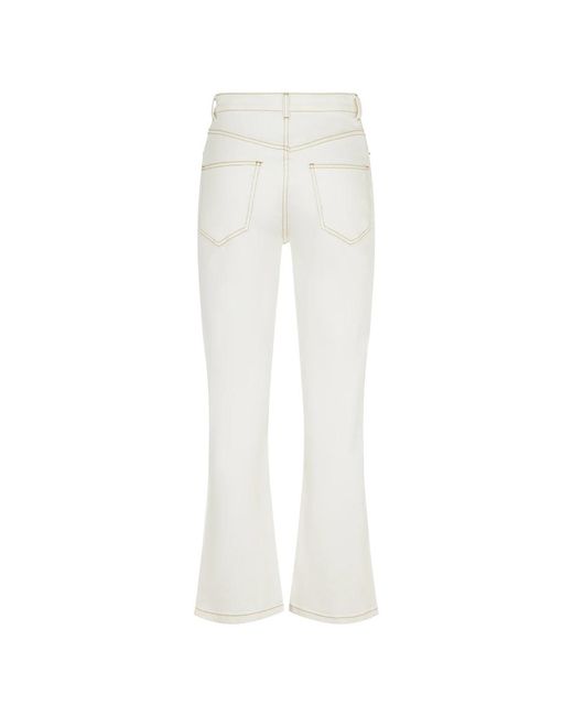 Tory Burch Jeans ,Wit ,Katoen Cropped Flare Jeans in het White