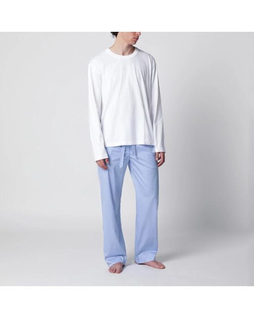 Tekla Long Sleeve Sleeping T-Shirt in het White voor heren