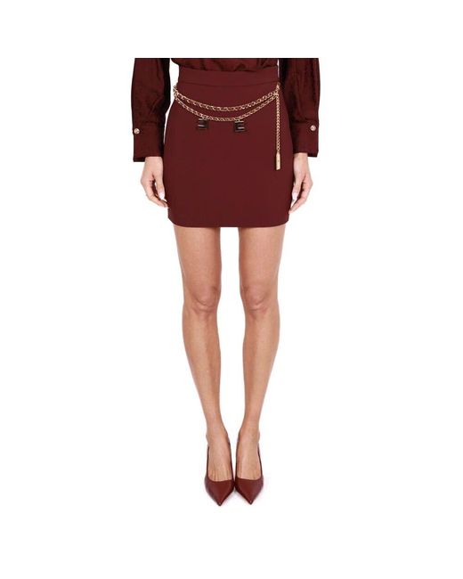 Elisabetta Franchi Red Rot schwarz kette minirock