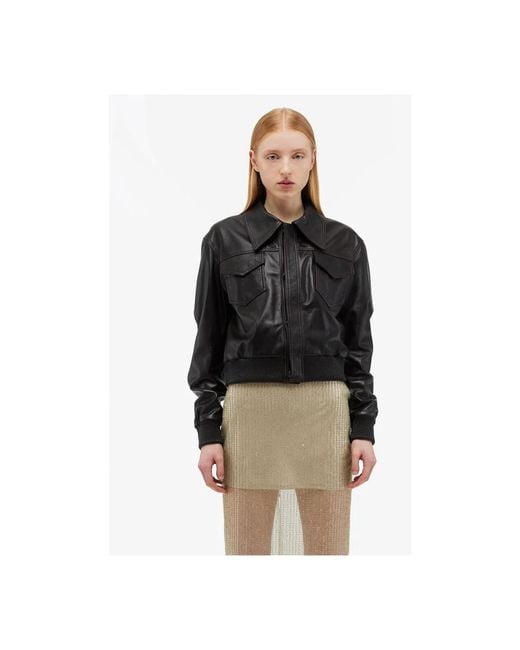 REMAIN Birger Christensen Black Leather Jackets