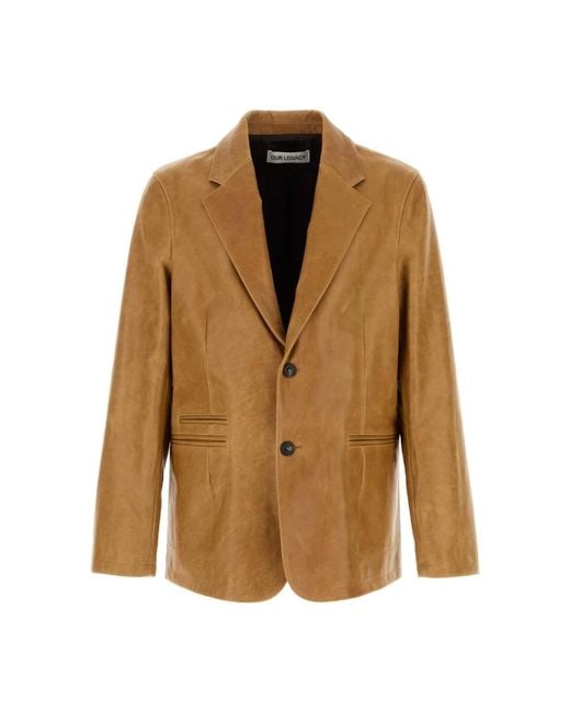Our Legacy Brown Leather Jackets for men