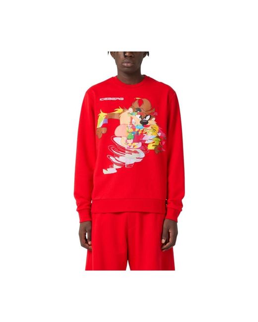 Iceberg Red Round-Neck Knitwear for men