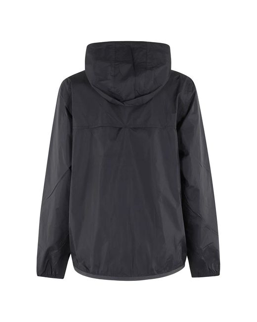 K-Way Zwarte Micro Ripstop Hoodie Jas in het Blue
