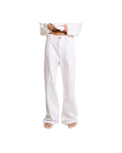 Denimist White Wide Trousers