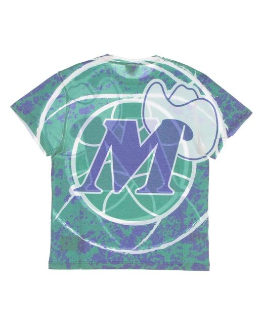 Mitchell & Ness Tops ,Veelkleurig ,Katoen Nba Jumbotron Tee Hardwood Classics Dalmav in het Blue voor heren