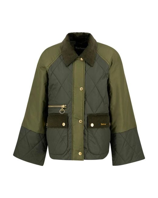 Barbour Gewatteerde Olijfjas Moderne Stijl in het Green