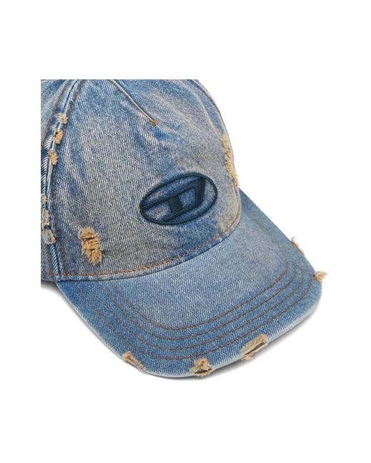 DIESEL Blue Caps for men