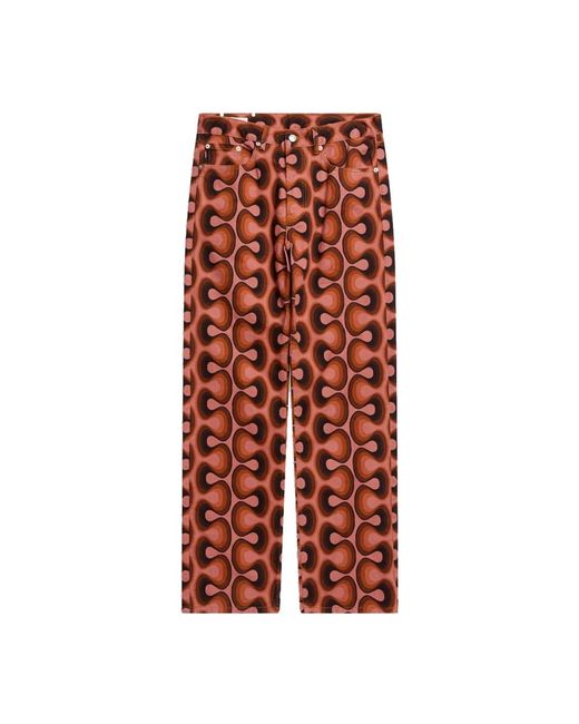Dries Van Noten Red Wide Trousers for men