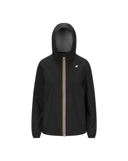 K-Way Jassen ,Zwart ,Polyester Marguerite Stretch Poly Jersey Jas in het Black