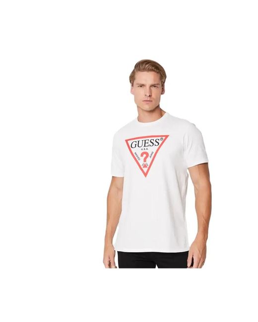 Guess T-Shirts in het White voor heren