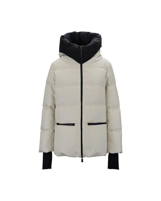 Herno Jassen ,Polyester Kort Donsjack Met Hoge Kraag in het Gray