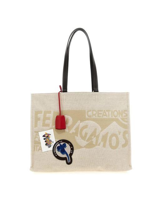 Ferragamo Metallic Shopping Bags