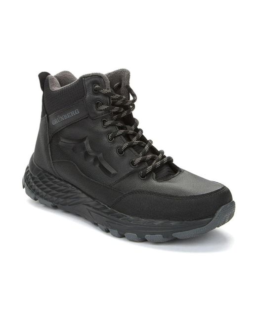 Lace-Up Boots di Grunberg in Black da Uomo