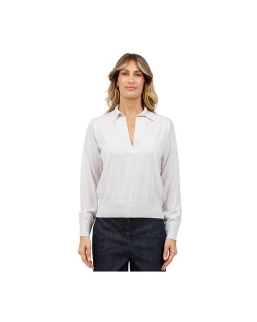 Alpha Studio Wijde Hals Polo in het White