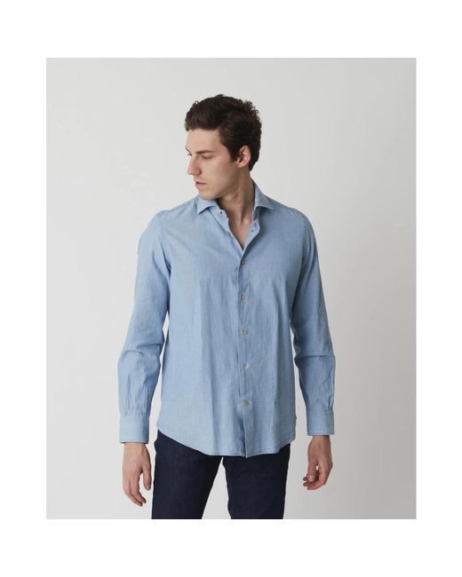 Mazzarelli Blue Casual Shirts for men