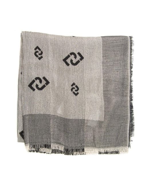 Liu Jo Contrasterende Lurex Sjaal Met Franje in het Gray