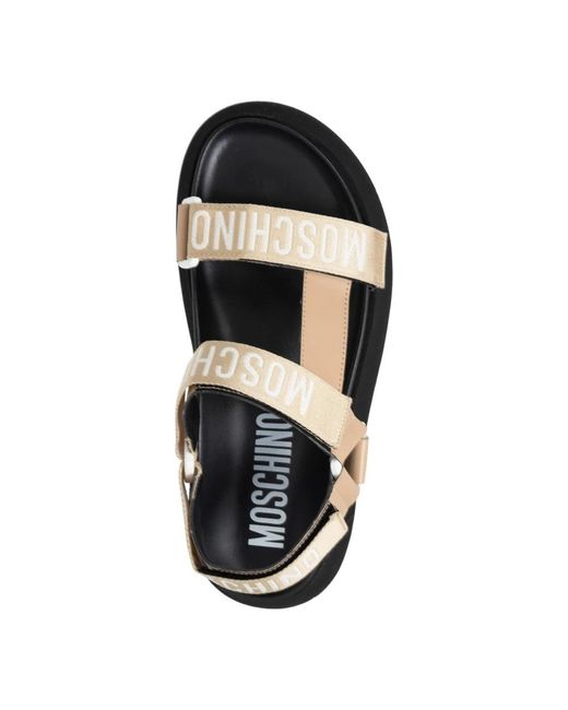Moschino Black Flat Sandals