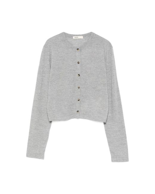 Khaite Gray Hellgrauer Pullover Mit Knopfleiste