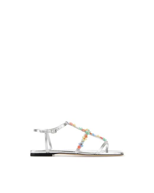 Jimmy Choo White Flat Sandals