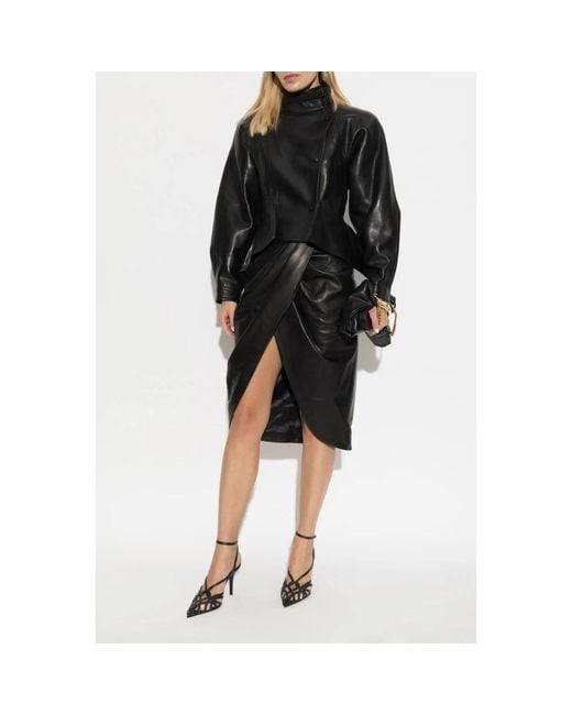 Leather Jackets Balmain de color Black