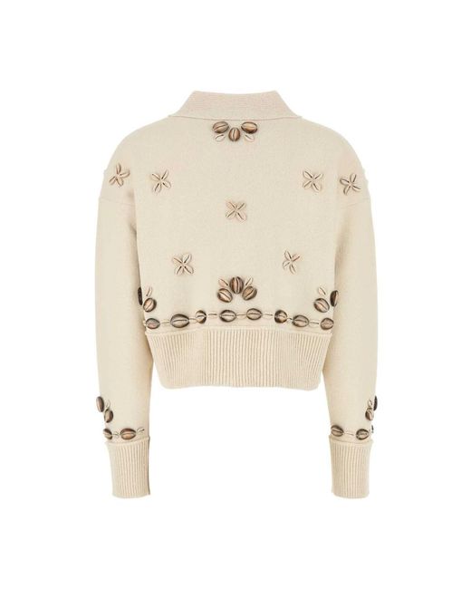Alanui Truien & Vesten ,Oversize Ocean Dream Cardigan in het Natural
