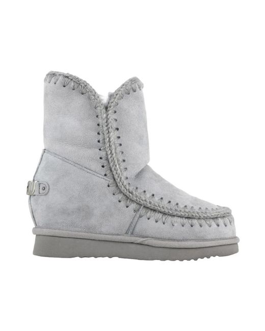 Mou Gray Casual grauer lederstiefelette