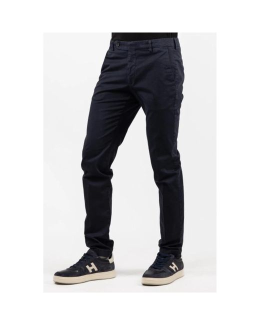 BERWICK 1707 Blue Slim-Fit Trousers for men