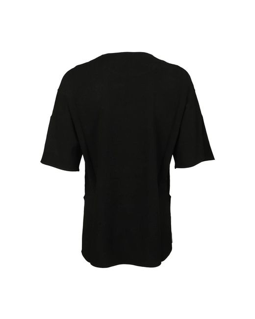 Kangra Zwarte Viscose Top Met Driekwartmouwen in het Black