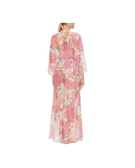 Guess Pink Blumiges strand kimono