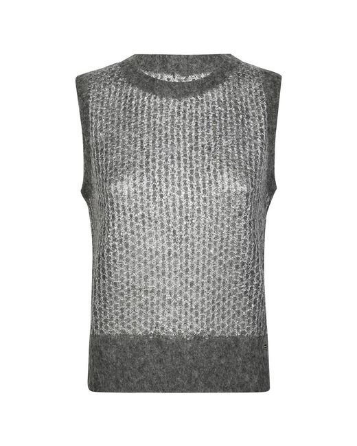 Herno Geperforeerde Pailletvest in het Gray