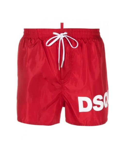 DSquared² Rote boxer-badehose mit dsqua2-logo dsqua2 in Red für Herren