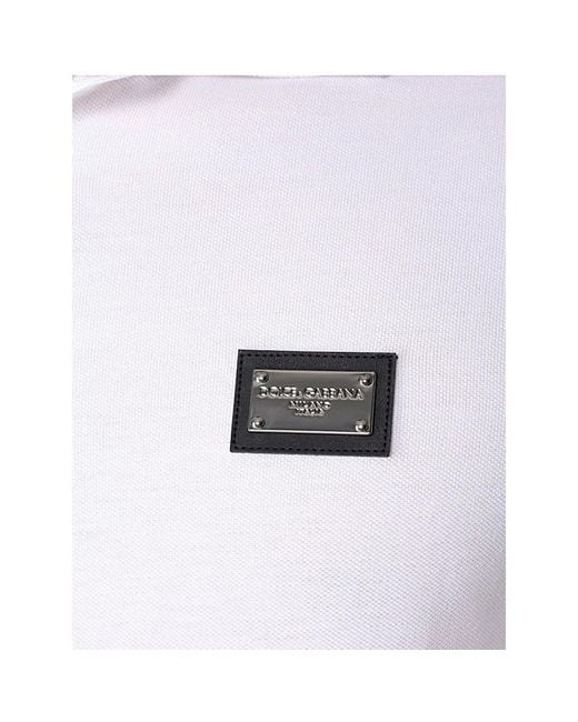 Dolce & Gabbana White Polo Shirts for men