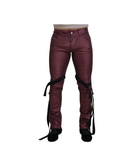 Dolce & Gabbana Purple Skinny Trousers for men
