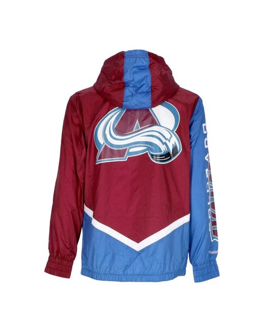Mitchell & Ness Fitness ,Veelkleurig ,Polyester Colorado Avalanche Windbreaker Jas in het Red voor heren