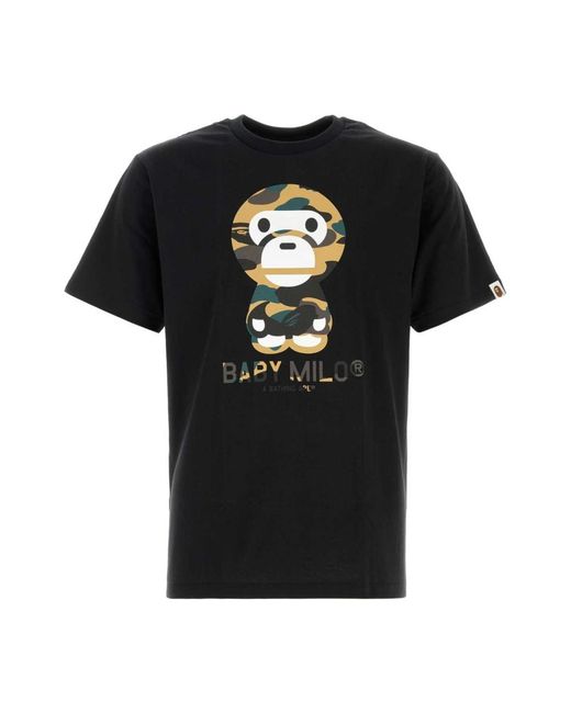 A Bathing Ape 1St Camo Baby Milo Tee in het Black voor heren