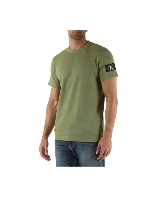 Calvin Klein Geprägtes baumwoll-t-shirt in Green für Herren