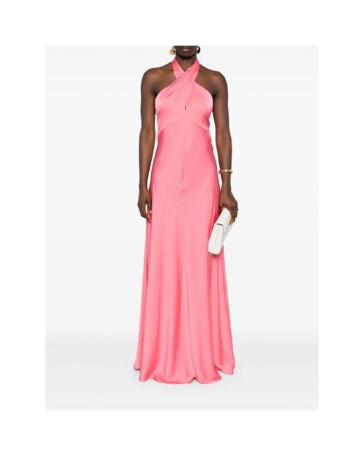 D.exterior Kleedjes ,Roze ,Satijn Koraalroze Maxi Jurk in het Pink
