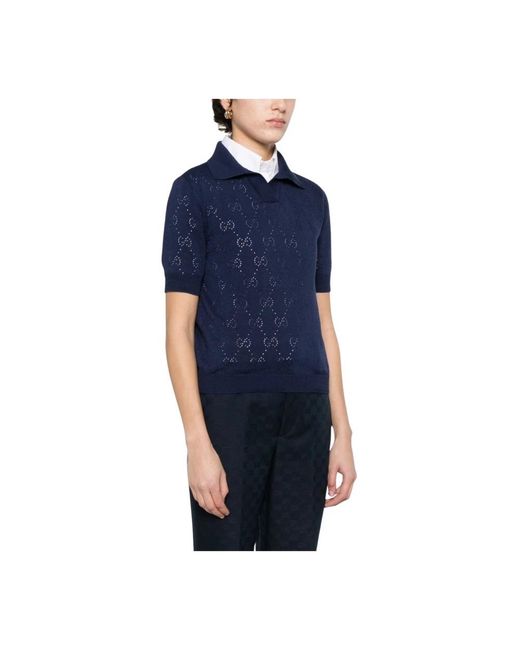 Gucci Blue Polo Shirts