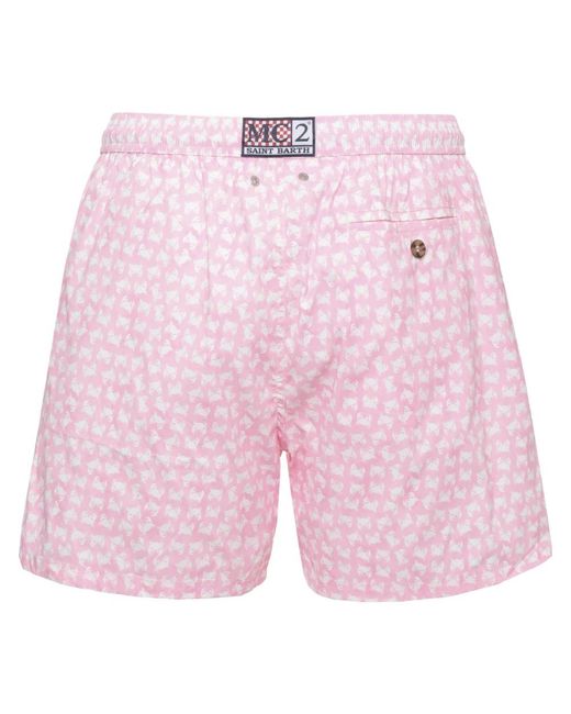 Mc2 Saint Barth Badmode ,Roze ,Polyester Lighting Micro Stretch in het Pink voor heren