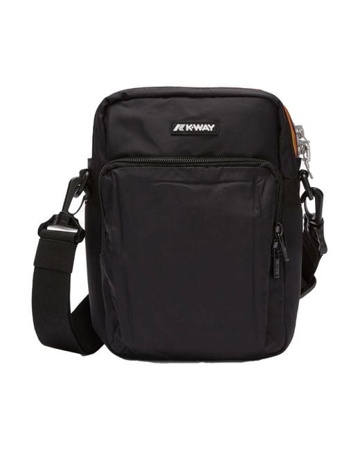 K-Way Black Messenger Bags for men