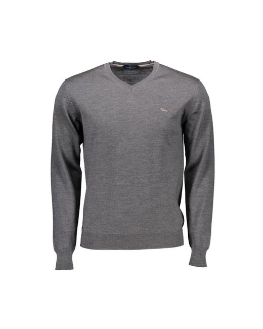Harmont & Blaine Gray V-Neck Knitwear for men