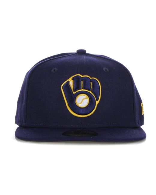 KTZ Accessoires ,Blauw ,Polyester Milwaukee Brewers Platte Klep Pet in het Blue voor heren