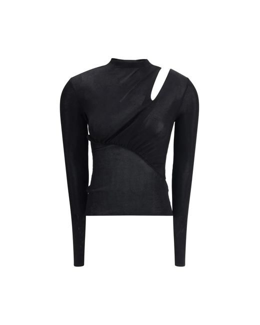 Self-Portrait Long Sleeve Tops in het Black