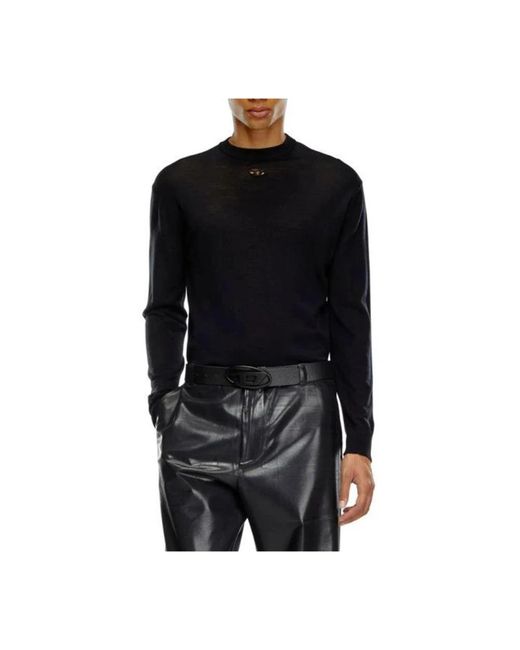DIESEL Blue Round-Neck Knitwear for men