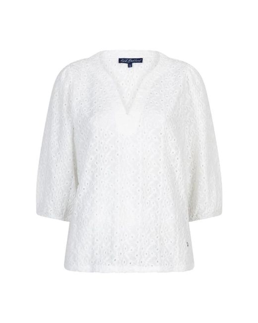 Red Button Top Ajour in het White