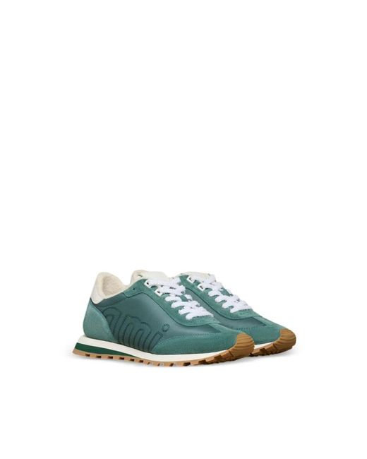 AMI Grüne wildleder-sneakers besticktes logo in Green für Herren