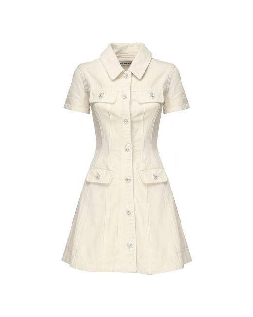 Self-Portrait Short Dresses in het Natural