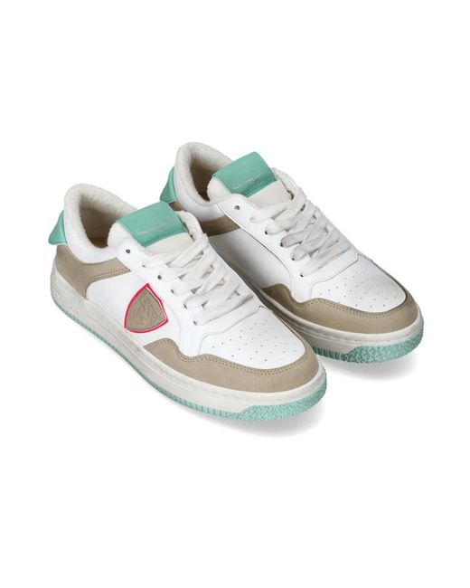 Philippe Model Schoenen ,Veelkleurig ,Katoen Sneakers Lyon Streetwear in het White
