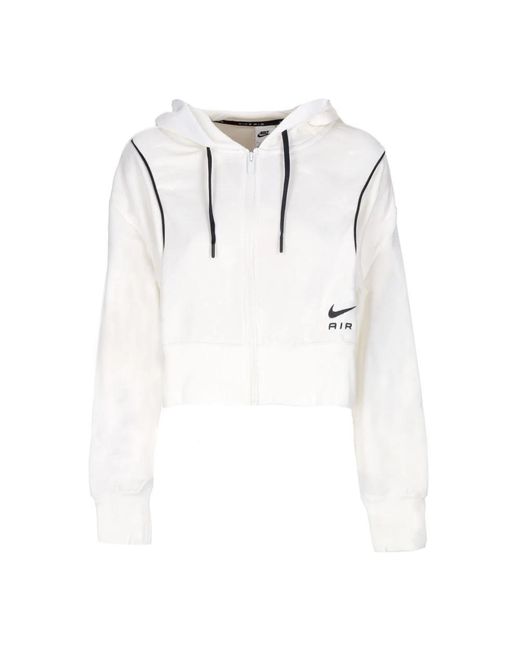 Nike Fitness ,Wit ,Katoen Air Fleece Full-Zip Hoodie in het White